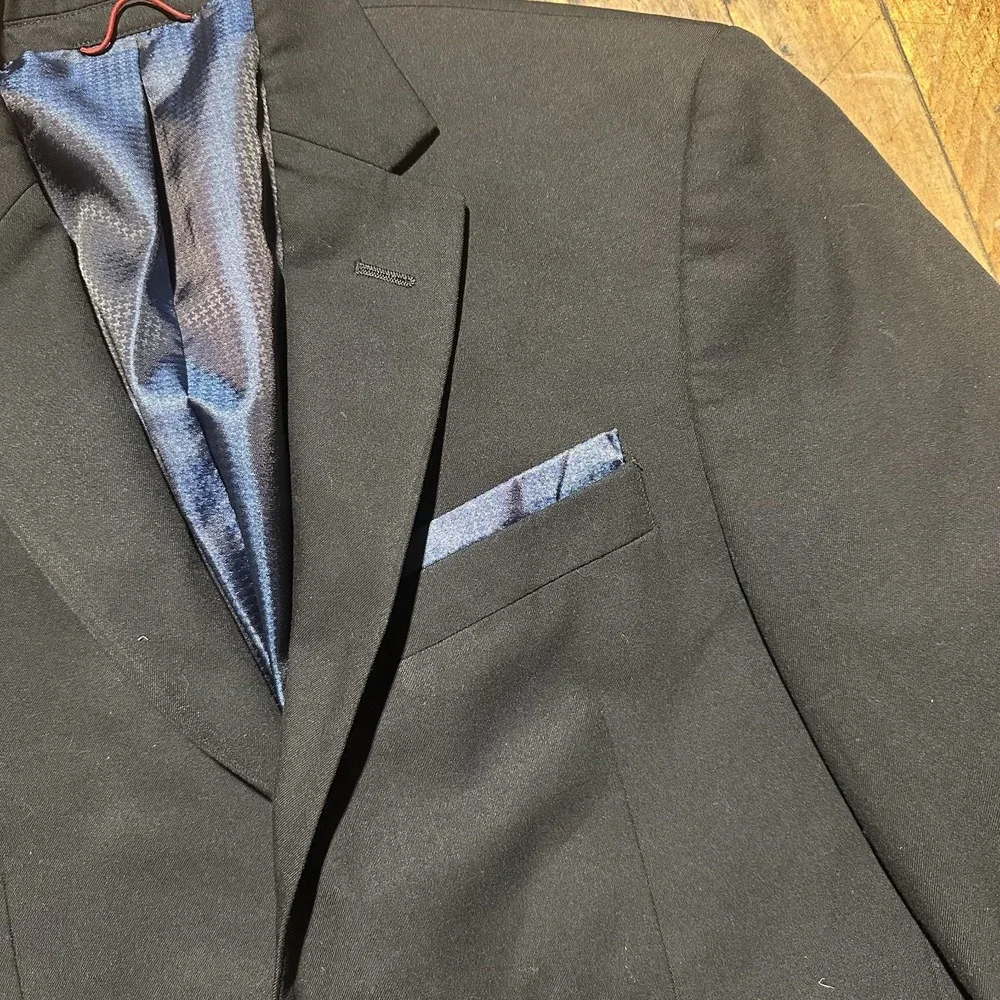 Billy‎ London Blazer Jacket Men's Size 36S Black Notch Lapel Single Breasted